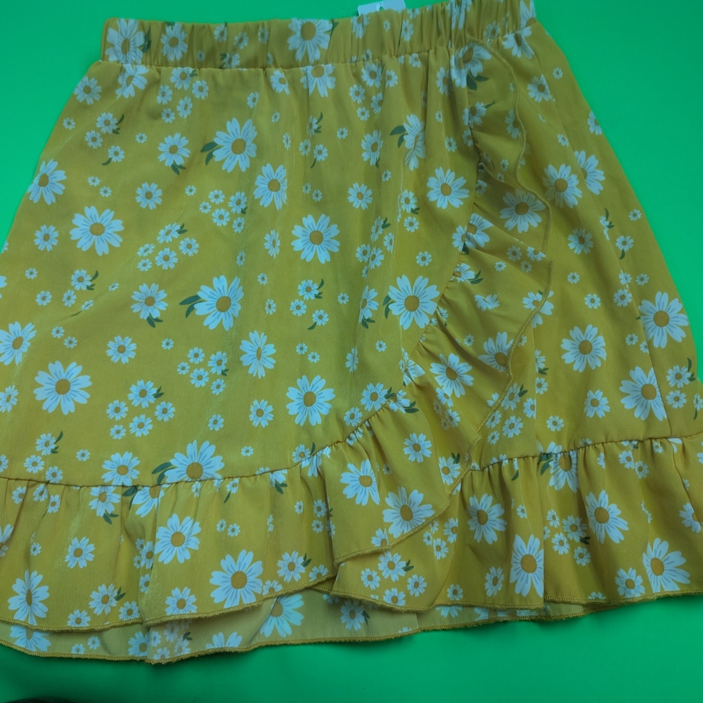 Floral Yellow Kids Skirt